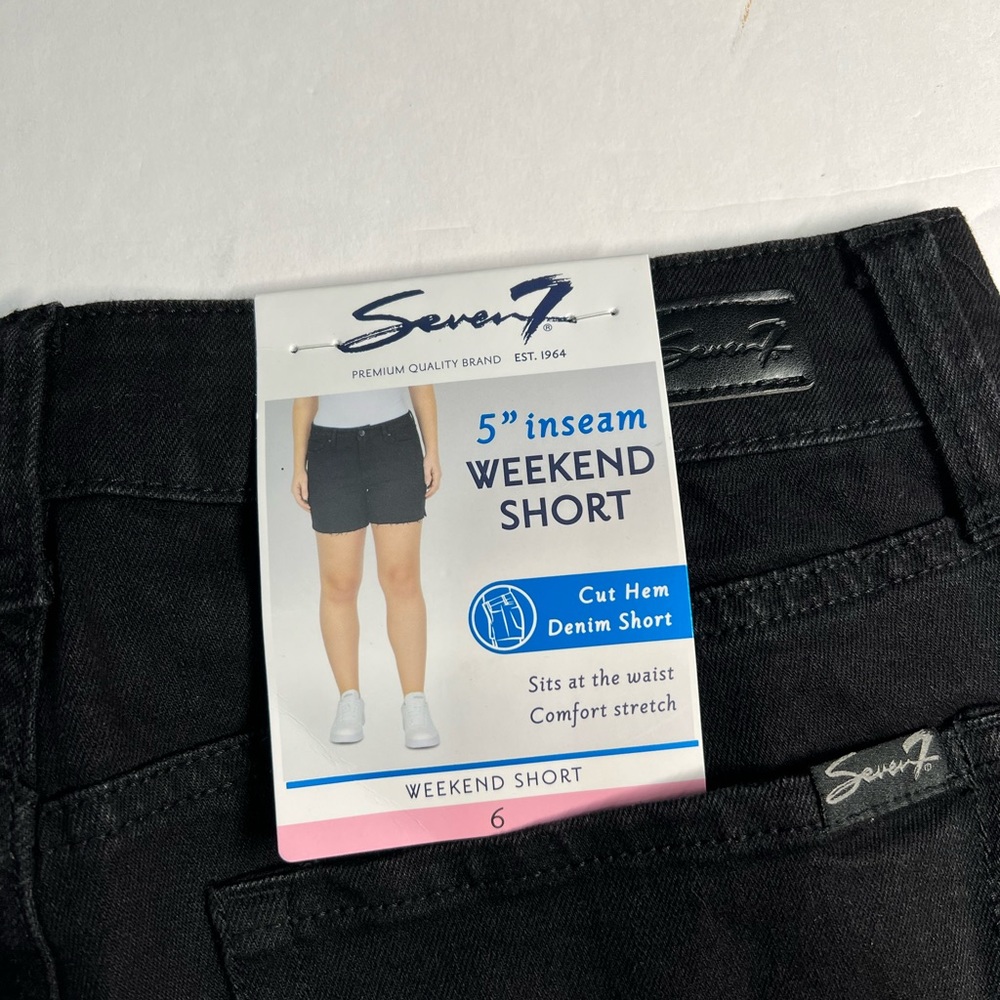 Seven7 Cut Hem Denim Shorts multiple Sizes color Black - Picture 3 of 4